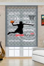 Basketçi Baskılı Çocuk Odası Zebra Perde