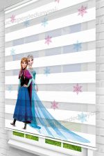 Elsa Frozen ve Anna Baskılı Bebek - Çocuk Odası Zebra Perde