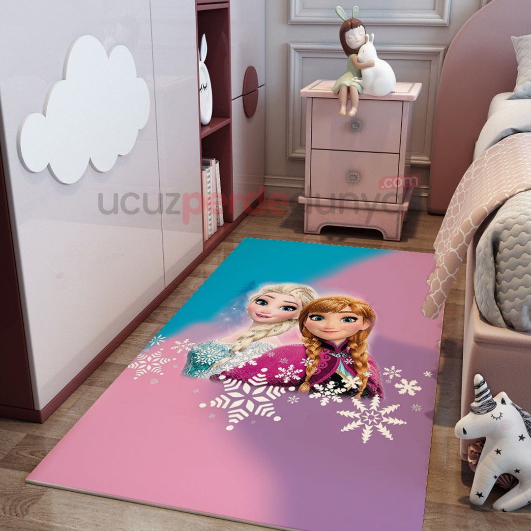 Anna ve Elsa Frozen Bebek Odası ve Çocuk Odası Halı