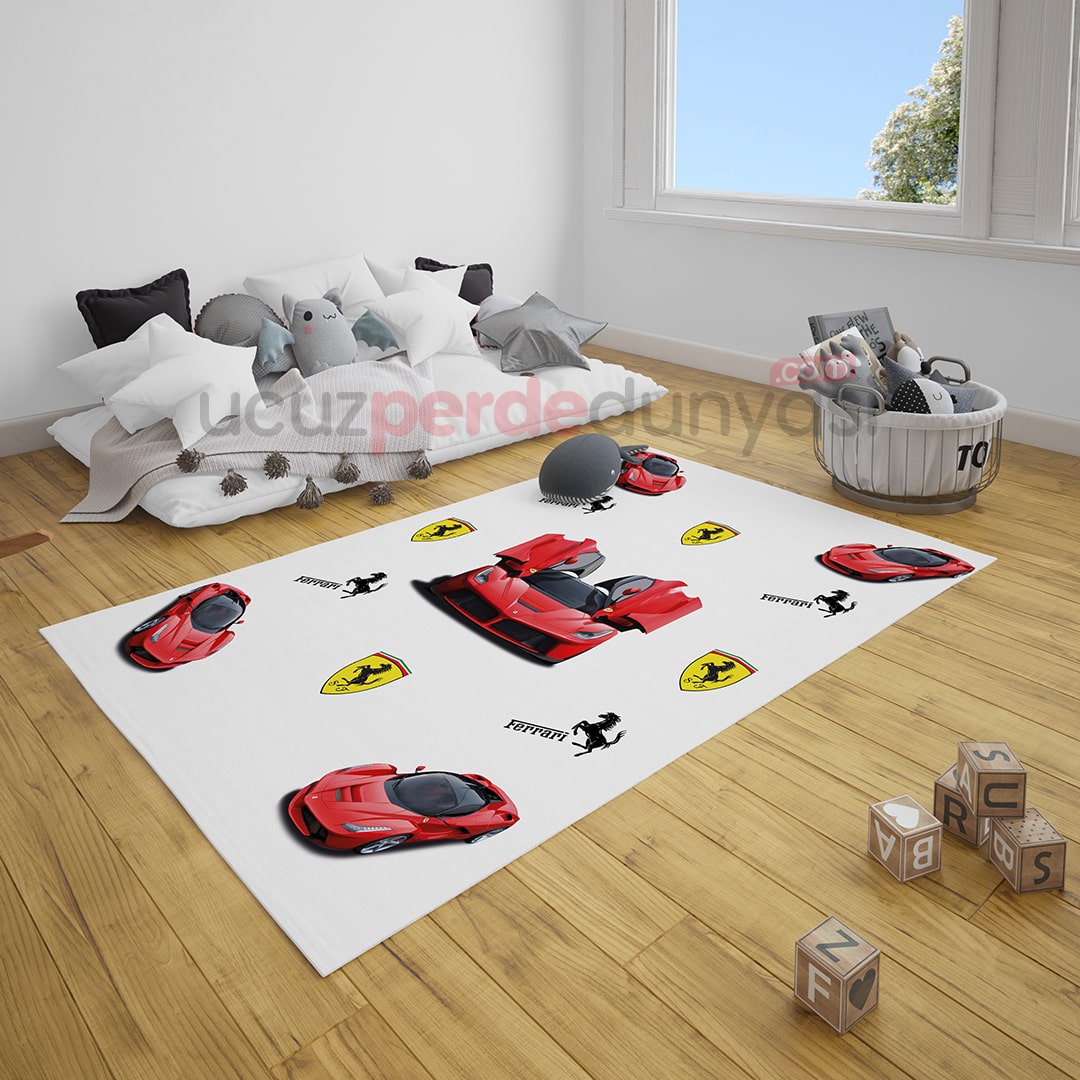Ferrari Arabalar Çocuk Odası Halı