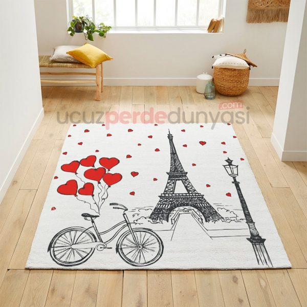Kırmızı Bisiklet ve Paris Genç Odası Halı