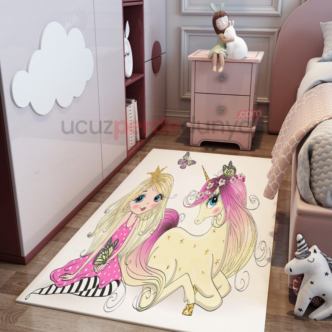 Prenses ve Unicorn Çocuk Odası Halı