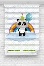 Balonlu Panda Çocuk Odası Zebra Perde