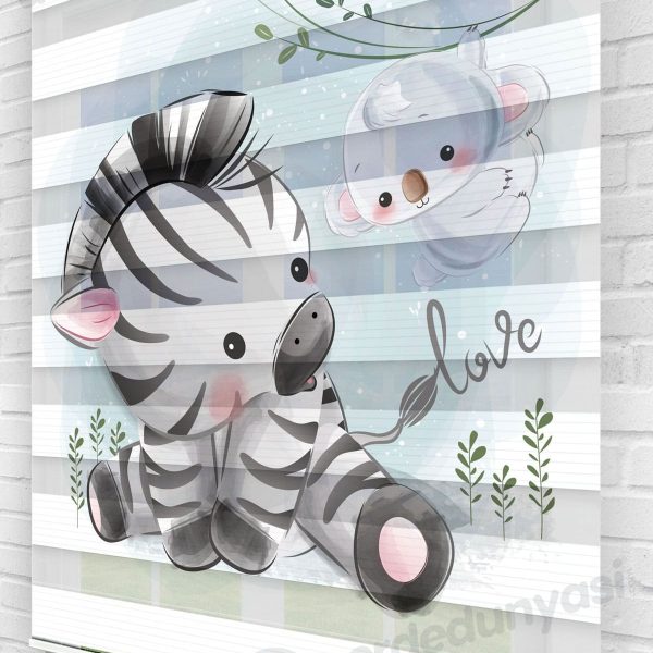 Love Bebek Zebra Çocuk Odası Zebra Perde