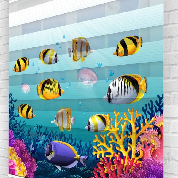 Okyanustaki Balıklar Çocuk Odası Zebra Perde