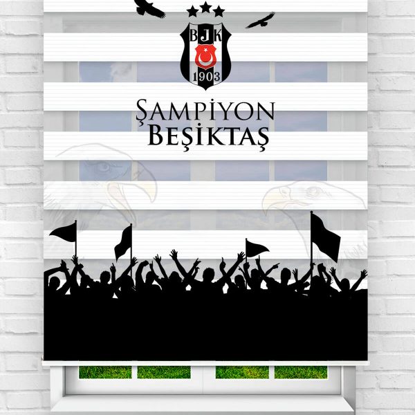 Şampiyon Beşiktaş Çocuk Odası Zebra Perde