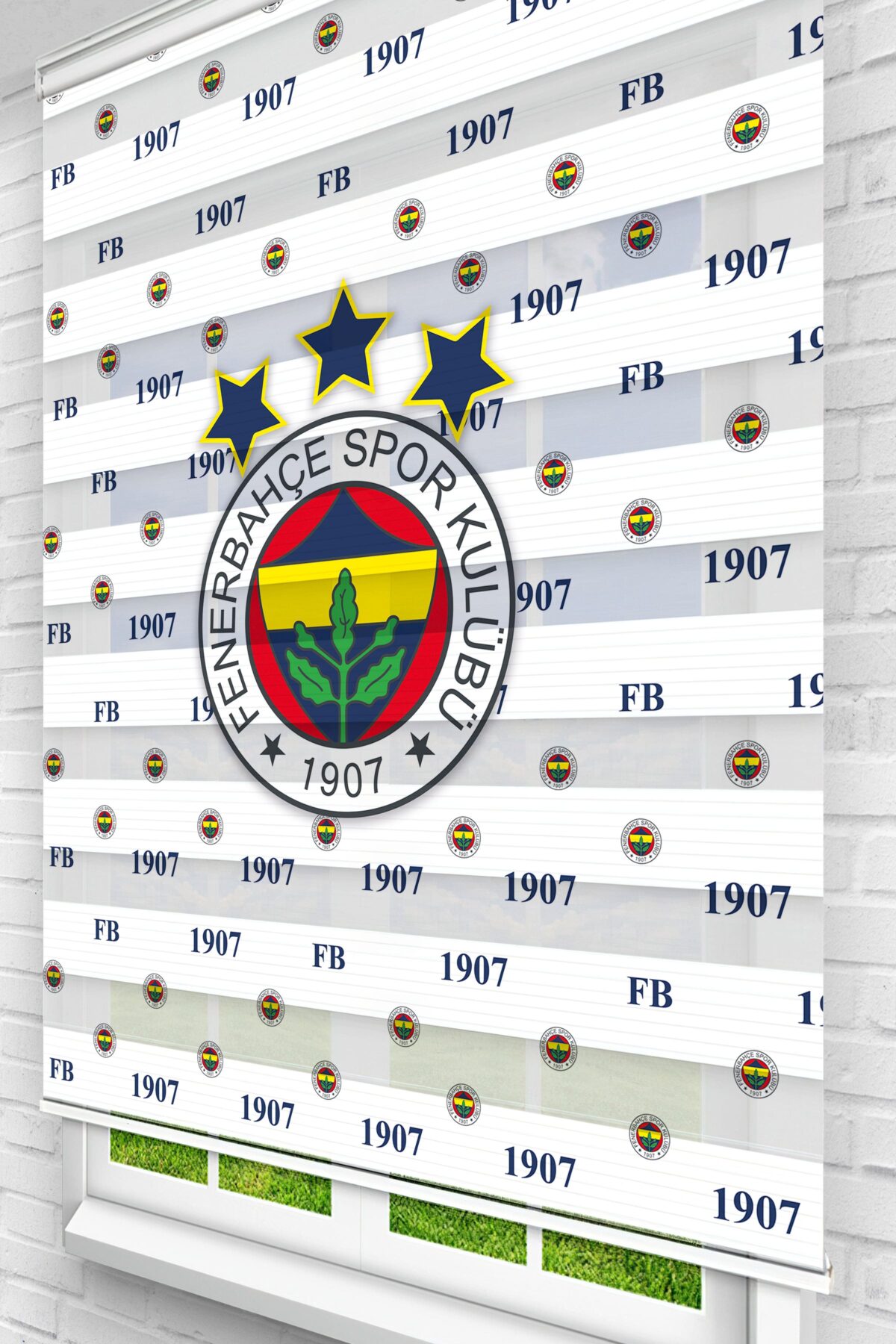 Şampiyon Fenerbahçe Çocuk Odası Stor Zebra Perde